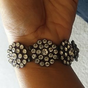 Crystal and silver toned bracelet